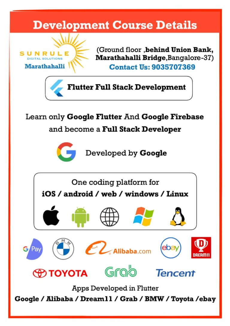 flutter training course in bangalore | flutter course in bangalore
